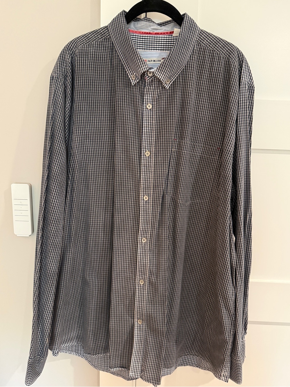 32 Bar Blues Casual Button-Down Check Shirt in Black & White
